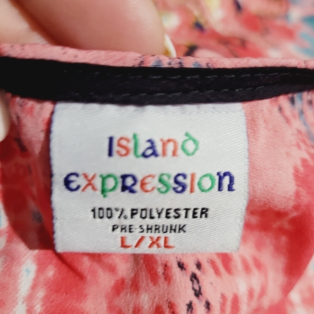 Island Expression Sleeveless Colorful Dress Tropical Beachy Bling Womans Size XL - Picture 10 of 11